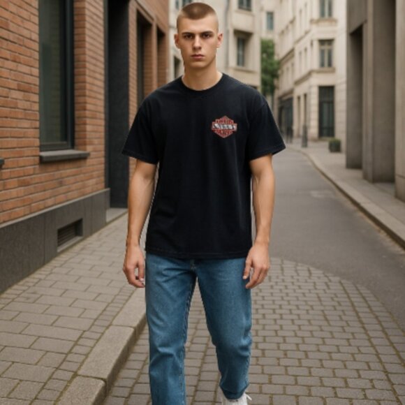 Genuine Harley-Davidson Men’s T-Shirt Sz Large Black Akron Ohio Dealer Tee EUC - Picture 10 of 11
